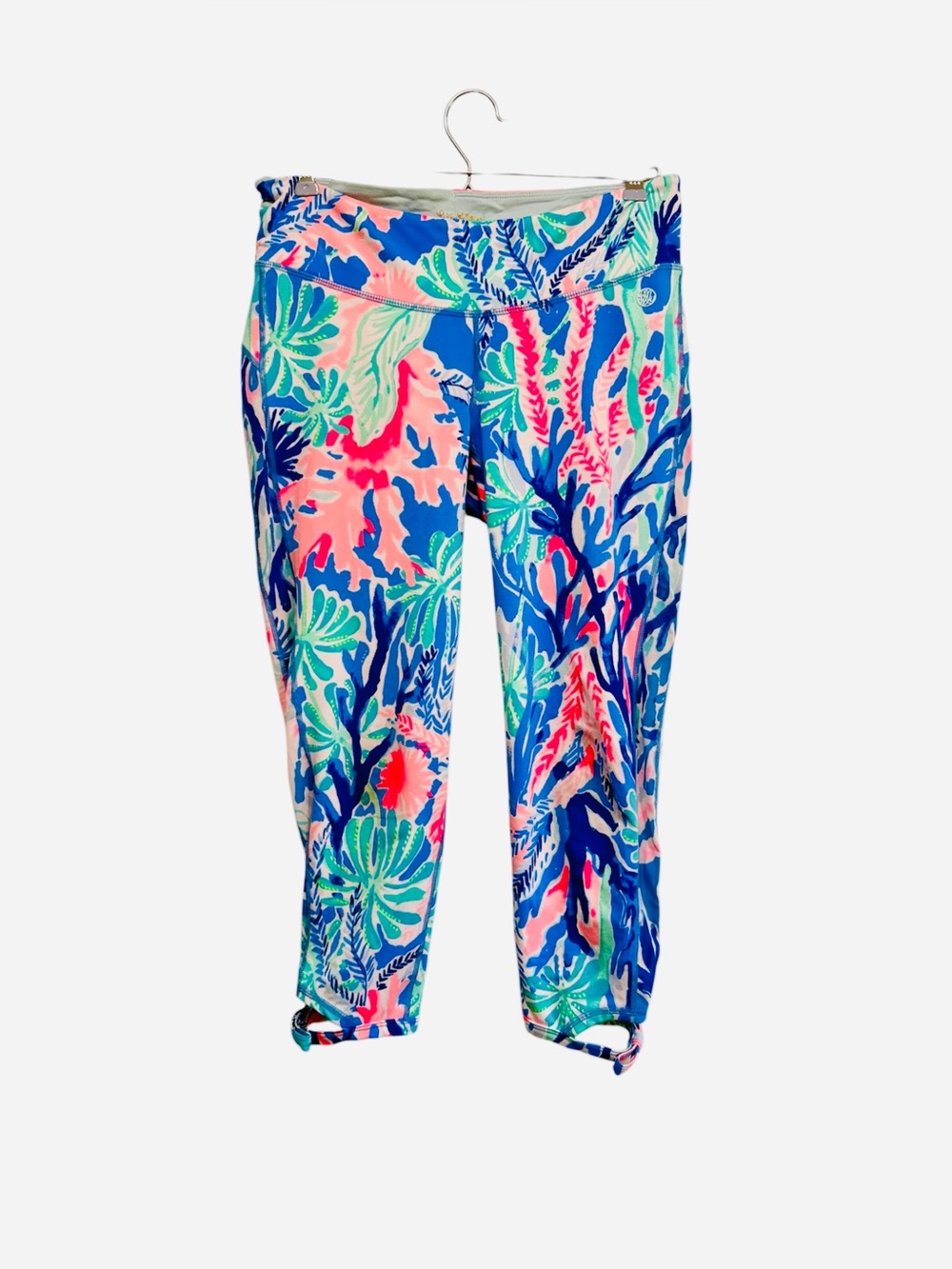 Lilly Pulitzer Gemma Weekender Luxletic Cropped Leggings in Jet Stream, Medium